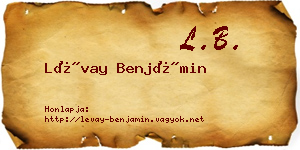 Lévay Benjámin névjegykártya